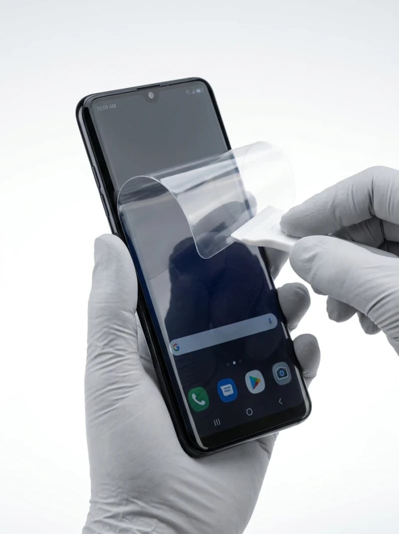 Aplikace ochranné UV tvrzená fólie na telefon
